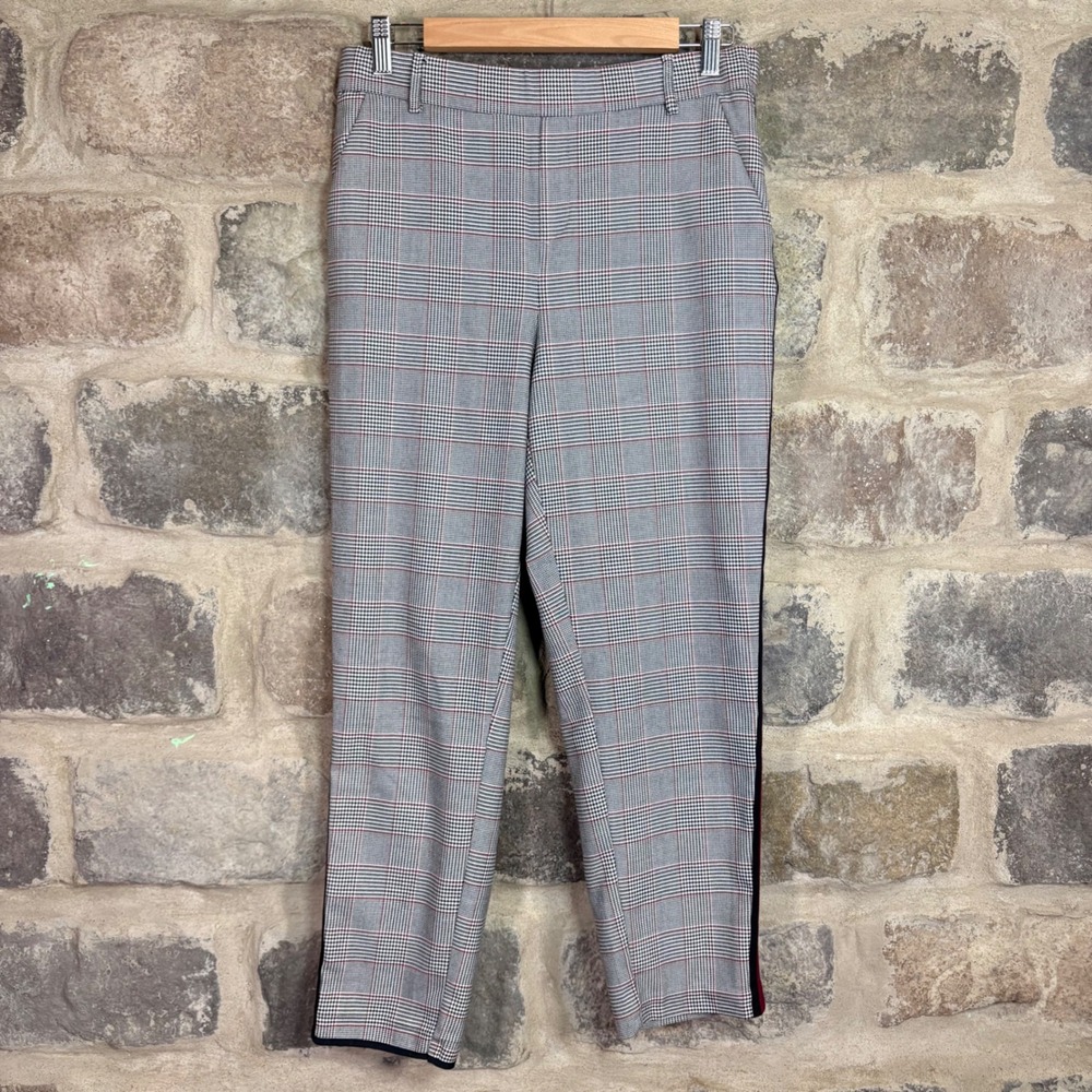 Zara Trafaluc Collection Plaid Pants Women's‎ Medium Elastic Waist Side Stripe